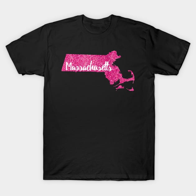 Sparkling Pink Massachusetts T-Shirt by lolosenese